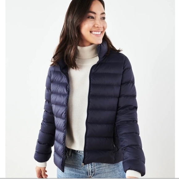 DESIGN LAB Lightweight Hooded Down
Quilted Puffer Jacket, Navy - Picture 1 of 7